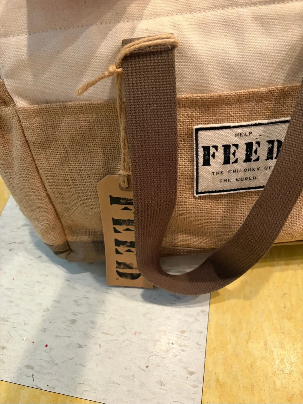 Canvas & Suede Men's Tote Bag in Khaki